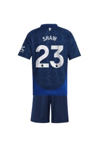 Manchester United Luke Shaw #23 Babytruitje Uit tenue Kind 2024-25 Korte Mouw (+ Korte broeken)